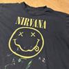 Y2k Nirvana Smiley Face Black Graphic Shirt Painted Sz Medium Unisex T-Shirt