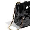 Chanel 23s Diamond Pattern Chain Leather Chain Patent Leather Material Gold Hardware Handheld Messenger Bag Mini Female Black