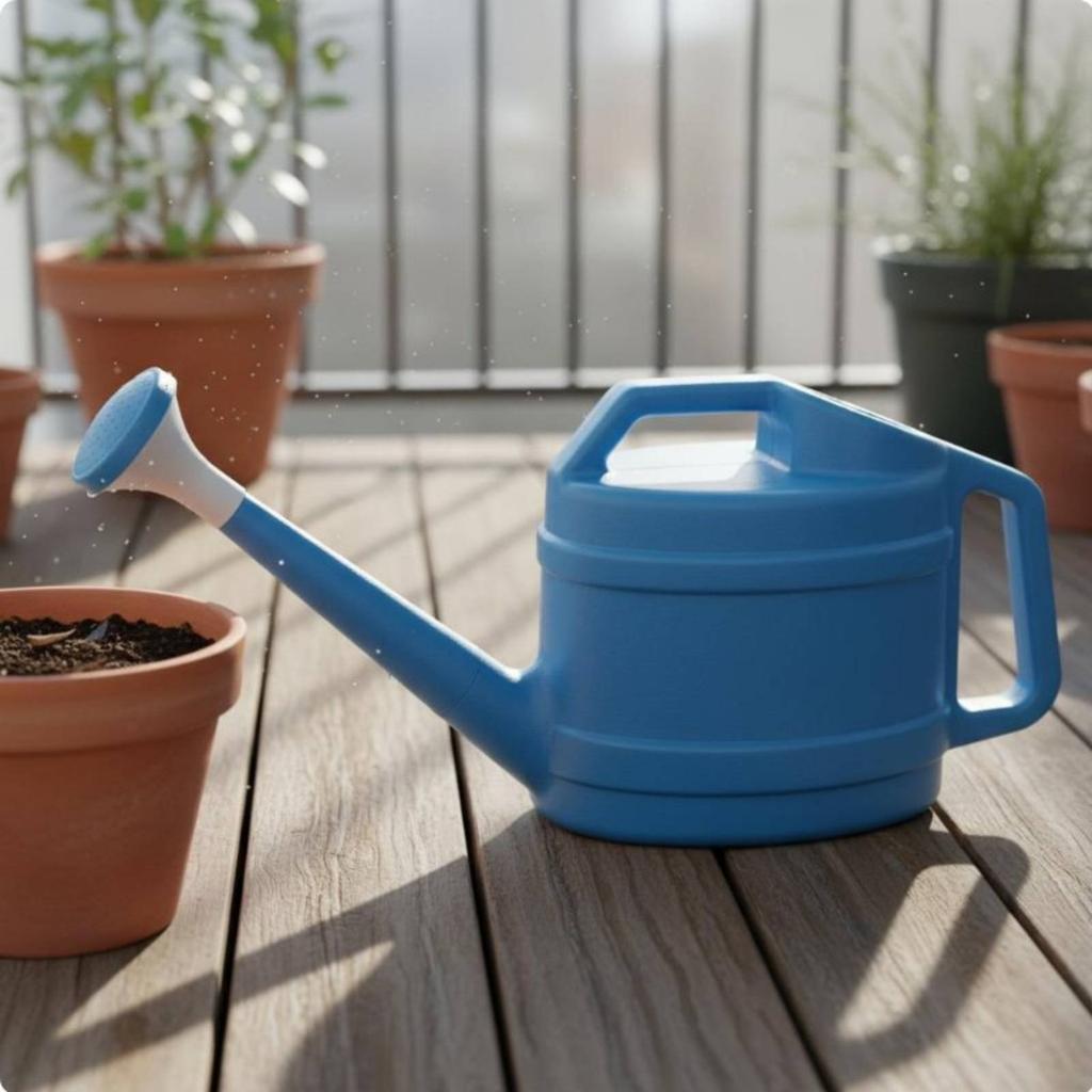 Long Spout Watering Pot Large Capacity Long Spout Watering Can Plastic Water Can with Sprinkler Head Sturdy Construction
