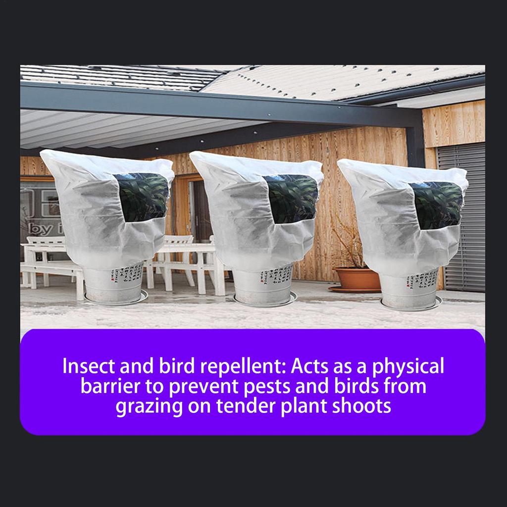 Winter Plant Covers Freeze Protection Frost Cover Plant Protector Bag With Side Zipper Nonwoven Warm Shrubs Blanket For Winter