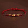 Year of the Horse Gold Wealth Bracelet with Pixiu, Clover Charm, and Red Rope