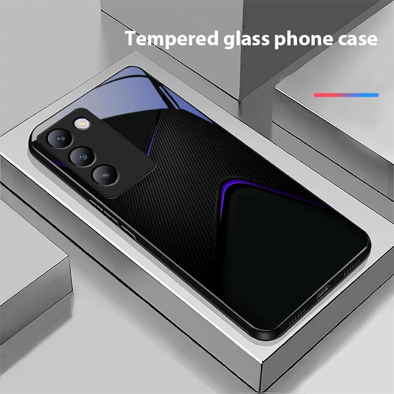 Simple And Large For Y72 33S 11 03 36 96 Lite 35 16 Iqoo 12 V40 SE 5G 29 40 21 30 X80 Pro Vivo Tempered Glass Phone Case Black