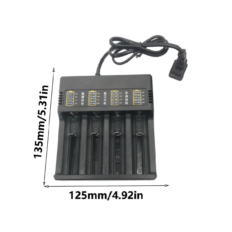 Intelligent 4 Slot Battery Charger Charging Holder Stand for 18650/26650 with Safe Protections & Charging Light