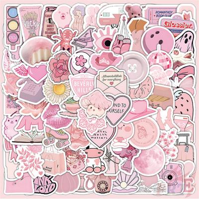 100Pcs/Set Ins Pink VIBES Art Mini Pets Dogs Stickers DIY Fashion Decals Stickers
