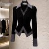 Women's French Style Collared Long Sleeve Slim-Fit Commuter Shirt