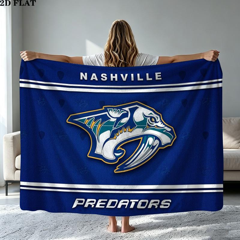 Nashville Predators Print Flannel Blanket High Quality Warm Comfortable Cover for All Seasons Perfect for Gifts Home Decor