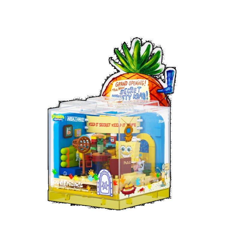 Spongebob Pineapple House Building Blocks Creative Puzzle Handmade Assembled Restaurant Trendy Toy Model Ornament Gift