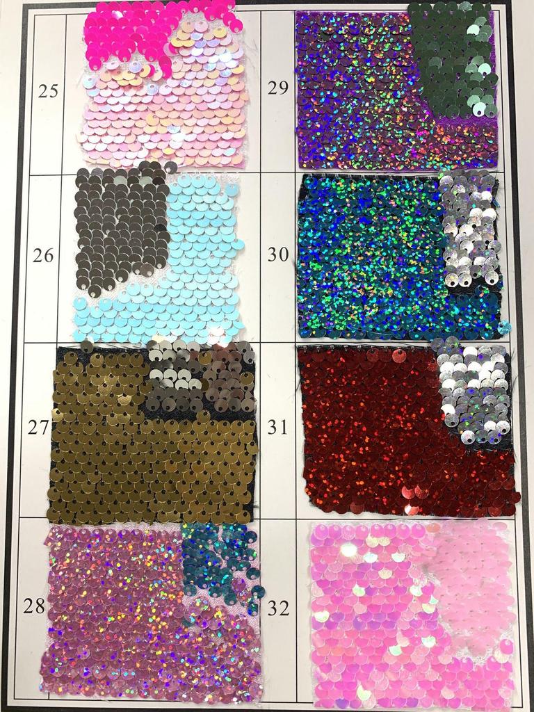 50-Color Double-Sided 5mm Sequin Fabric for Clothing, Luggage, and Wall Decoration