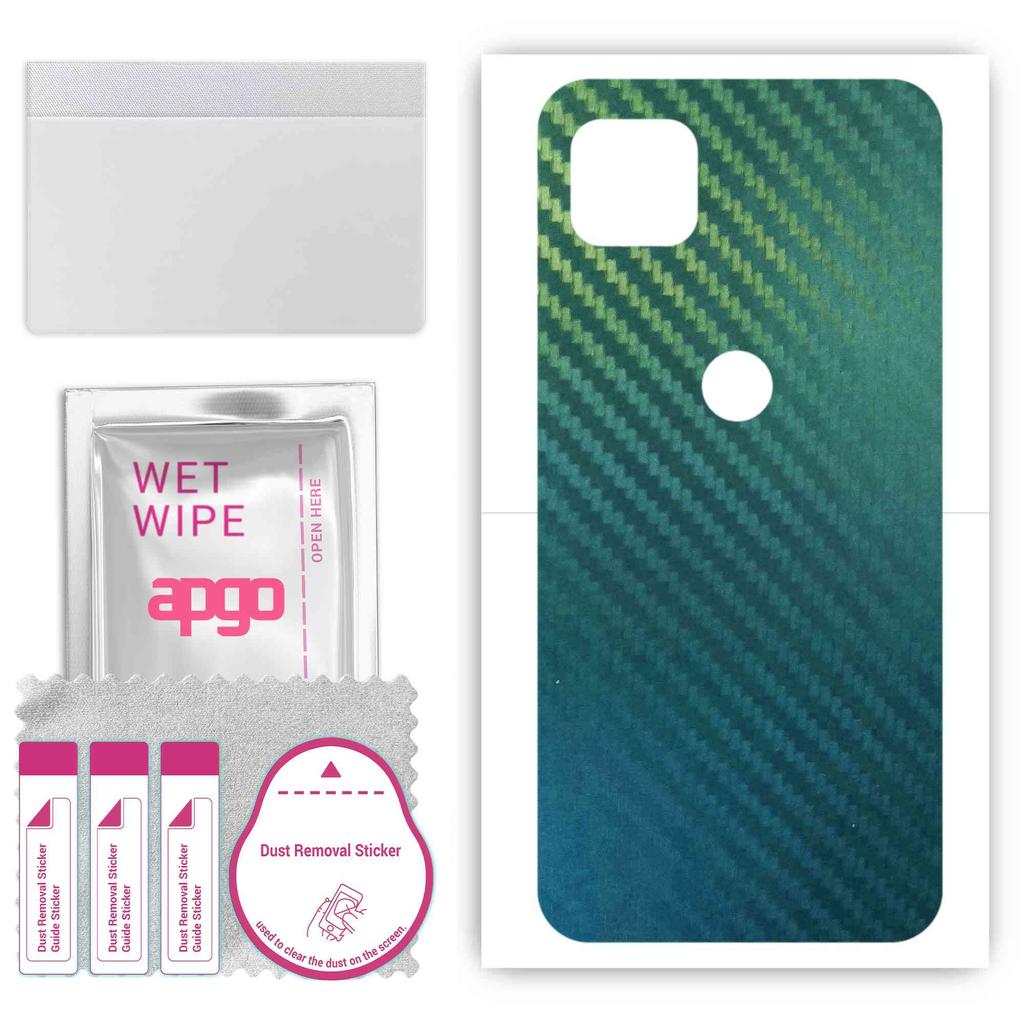apgo Skin Sticker für die Rückseite kompatibel mit Motorola One 5G Ace, Wrap Film, Folie, Vinyl - Muster Carbon Chamäleon CAKA1