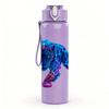 1PC Dark Blue Panther Portrait 750ml Color Plastic Sports Water Bottle Leakproof Flip Straw Lid Suitable for Sports Office Home Use