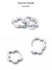 Avle Sterling Silver S925 Platinum-Plated Wreath Earrings with Colored Zircon Hollow Flowers, Model BSE612.