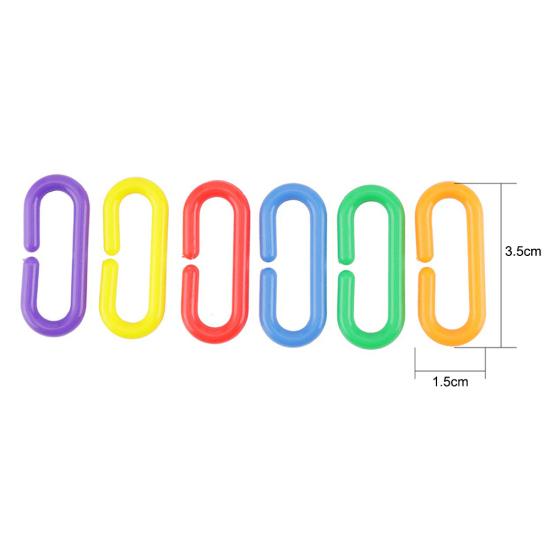 100/400Pcs Plastic Parrot Parakeet Bird Non-toxic C-clips Hooks Chain Chew Toys