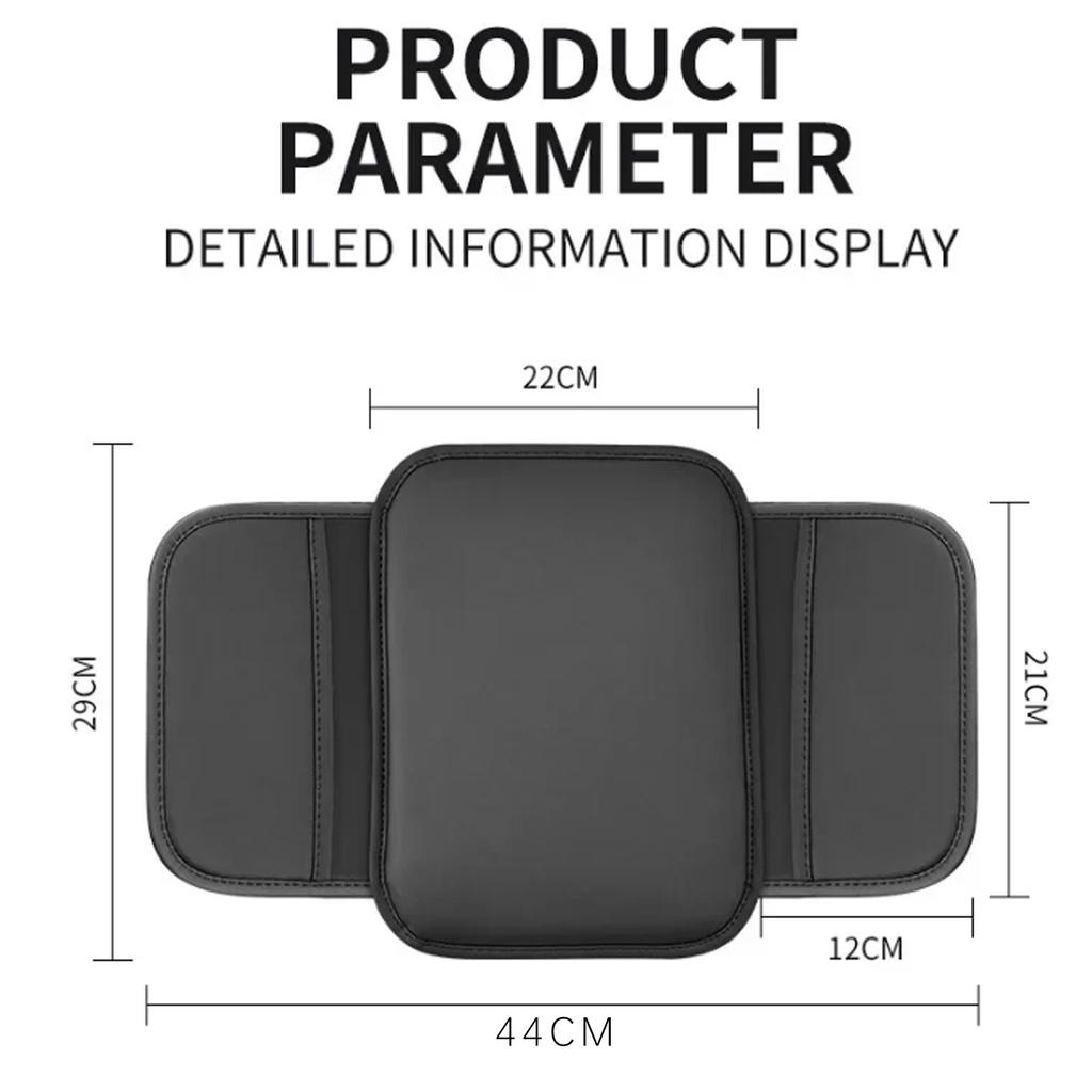 Center Console Cover with Storage Bag Leather Comfort Armrest Cover for Car Decorations Armrest Cushion Auto Arm Rest Cover Pad