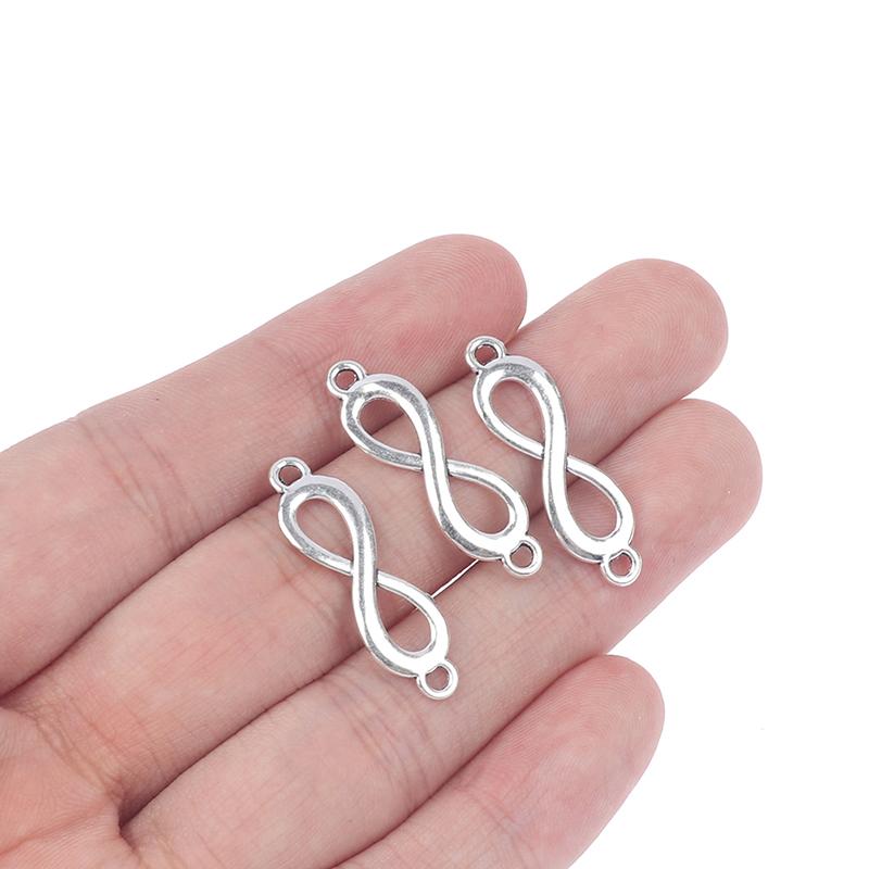 20Pcs Charms Link Infinity Symbol Connection Silver Color Pendants Diy Making