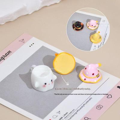 Mini Nail Polish Powder Liquid Nail Cup Nail Brush Cleaning Tools Liquid Power For Mixing Bowl Ghost Cartoon Brush Holder Dish