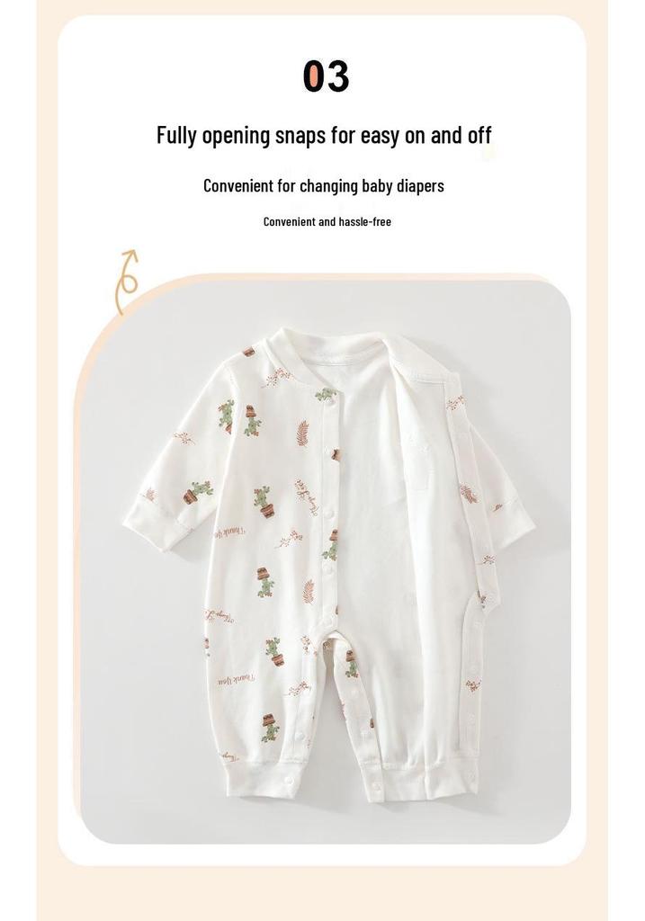 Class A Pure Cotton Baby Romper for Newborns - Unisex Spring & Autumn Crawling Outfit, Autumn & Winter Pajamas