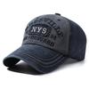 Spring Summer Men Baseball Cap Casual Distressed Washed Cotton Letter Embroidered Cap Bent Brim Dome Casual Sun Protection Hat