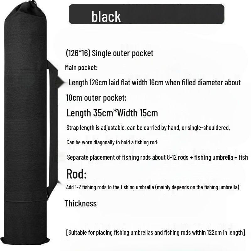 Lightweight Canvas Fishing Gear & Rod Storage Bag with Umbrella Holder
