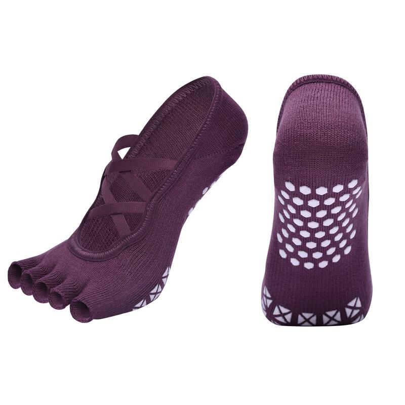 Miling Women s Cross-Strap Half-Toe Non-Slip Yoga Socks 35-40