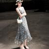 Women's 2026 Summer Floral Chiffon A-line Midi Dress