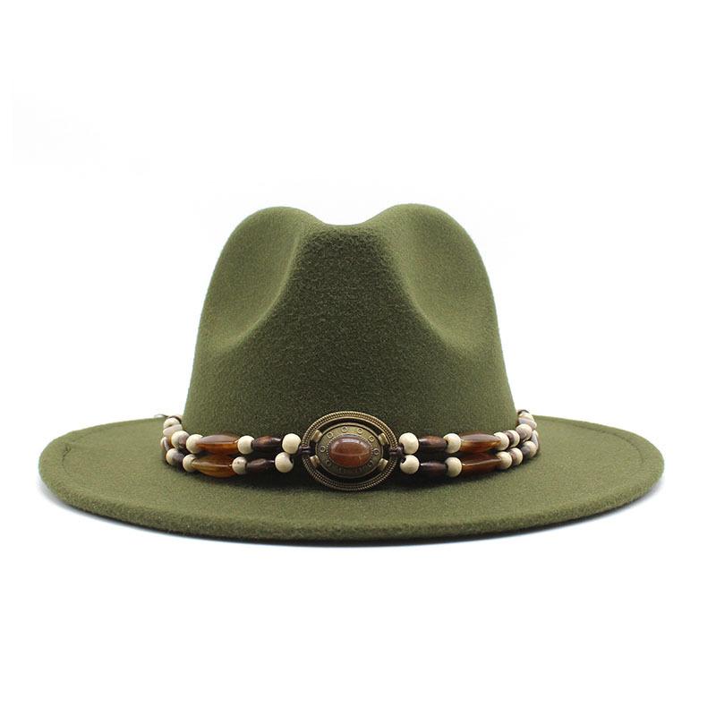 Big Eaves Wool Jazz Top Hat Women'S Casual Big Edge Felt Hat Men'S Jazz Hat 9.5Cm