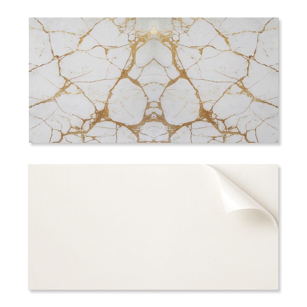 Set of Self-Adhesive Vinyl Tiles Elegant Marble with Veins 10x40x20 Cm