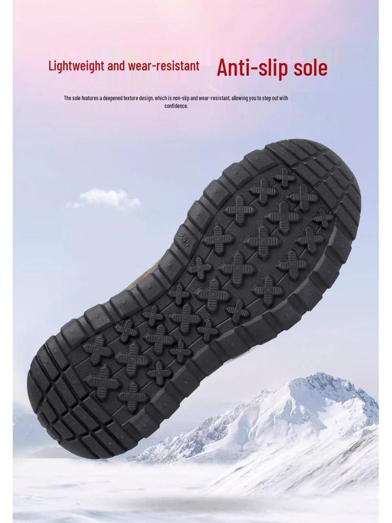 Herren Winter Old Beijing Samtgefütterte Rutschfeste Freizeitschuhe für ältere Menschen