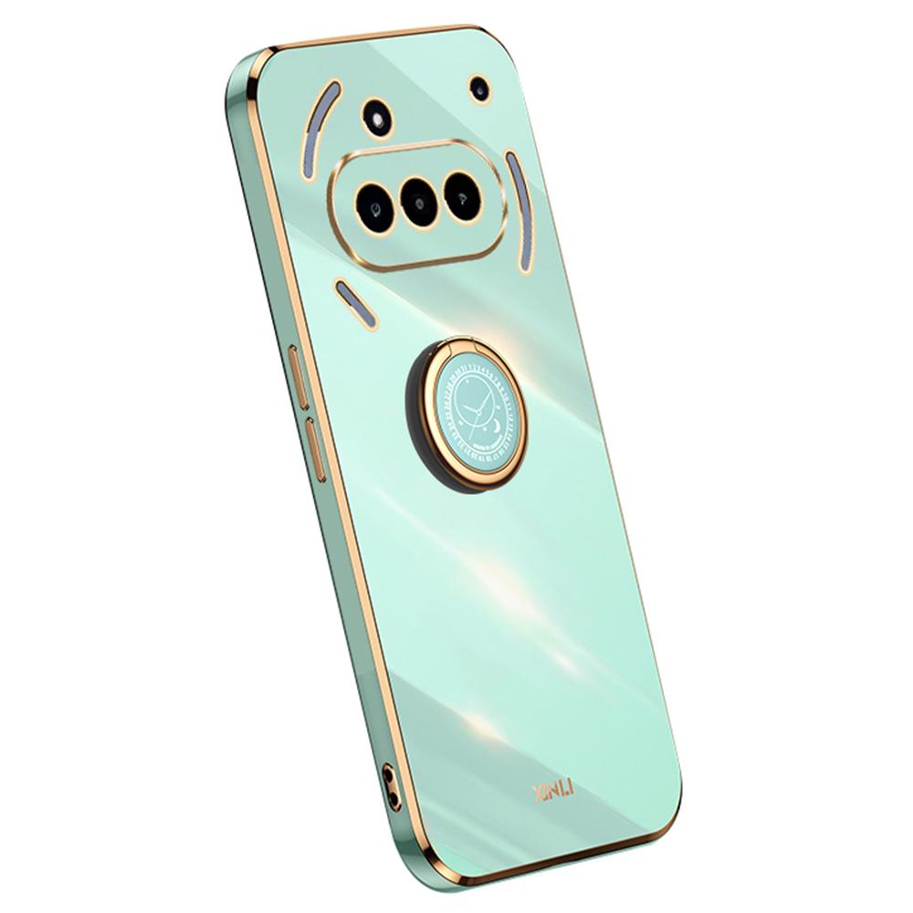 XINLI For Nothing Phone (3a) Case Ring Kickstand Electroplating TPU Phone Cover