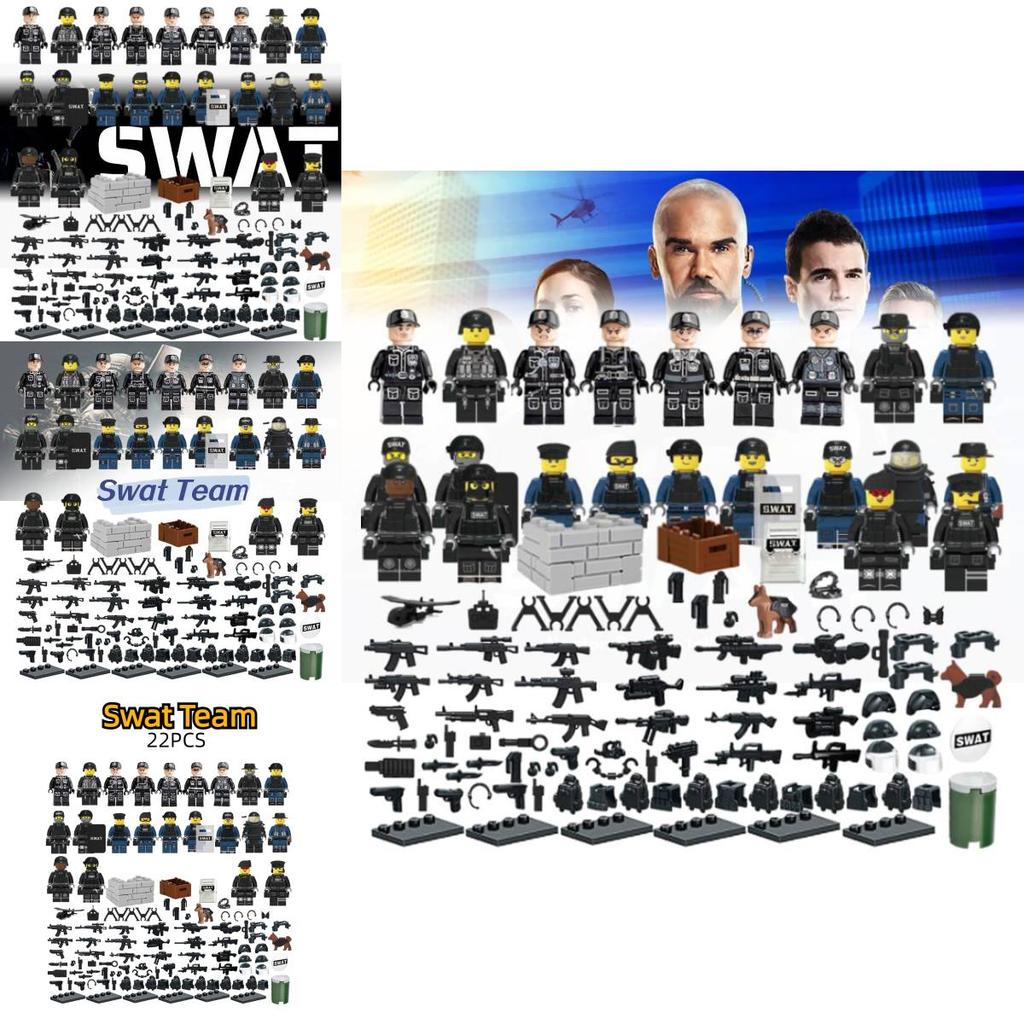Military Police Building Blocks Set 22pcs Abs Plastic Diy Figure Toy For Boys