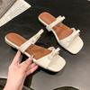 Fashion Bow Flats Women Slippers Fashion Casual Shoes Summer Sandals 2025 Beach Flip Flops Walking New Trend Dress Mujer De Sandalias