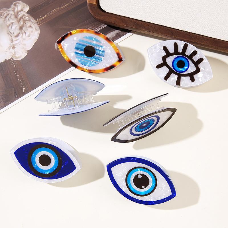 Devil's Eye Hairpin Round Grab Pin Headgear Blue Eyes Shark Clip Bohemian Evil Eye Greek Devil's Eye Hair Clips Claw Clip
