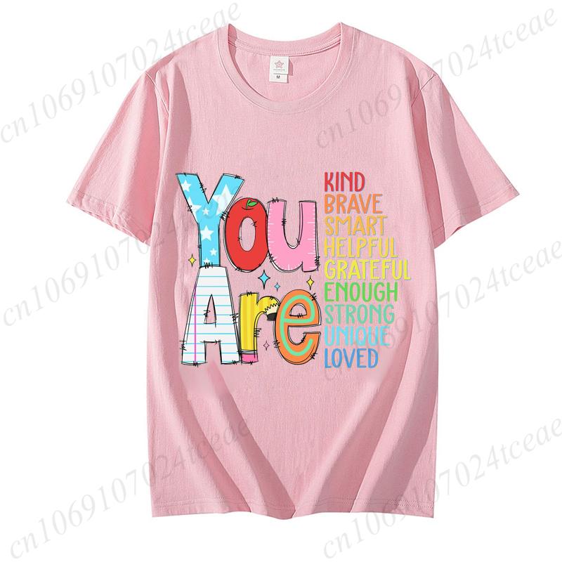 You Are Kinds Shirts for Women Back To School Tees Fashion Casual Teacher Appreciation Tee Trend Tshirts Retro Womens Tshirts