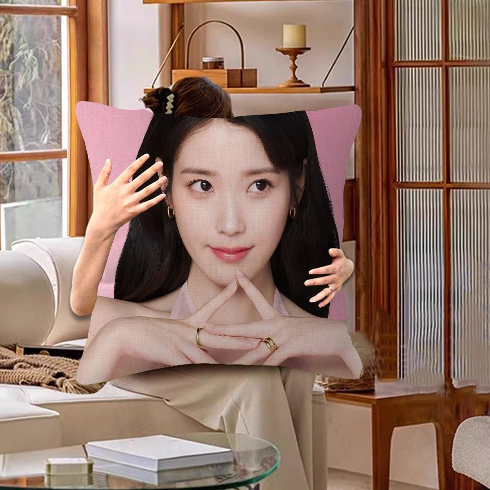 Korean Singer L-Lee J-Ji E-Eun I-IU Cushion Cover Pillowcase Upholstery Sofa Throw Pillow Home Decor Pillowcas