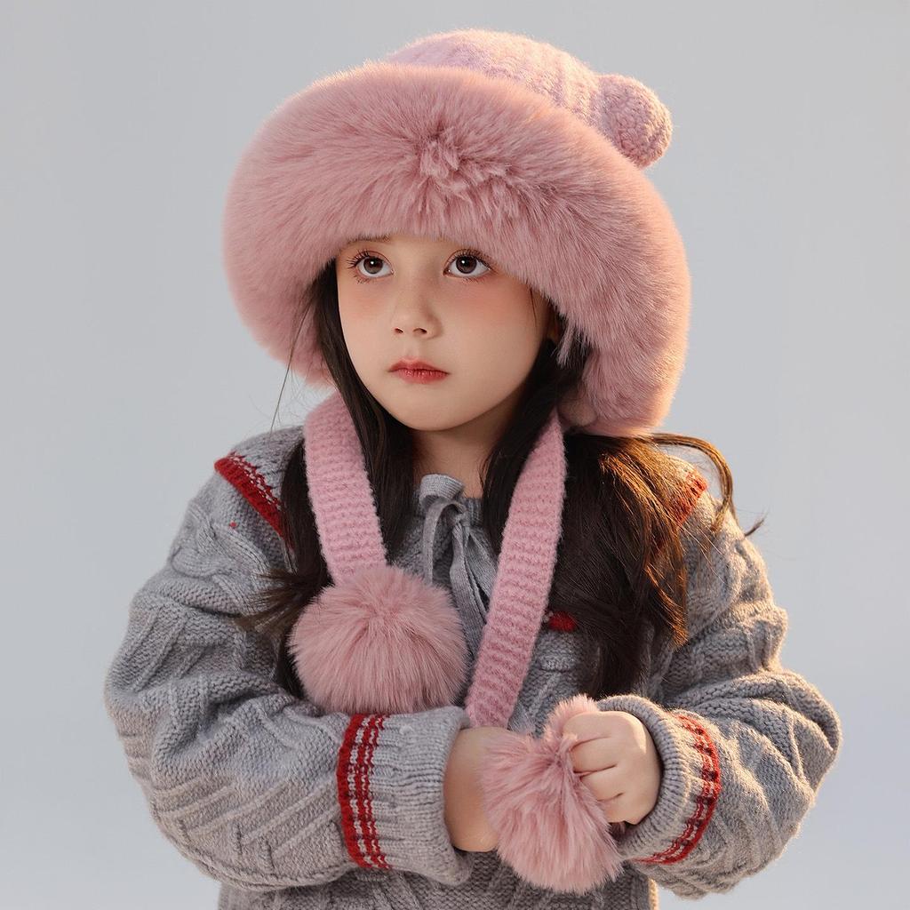Child's Warm Knitted Wool Pullover Hat with Ear Protection