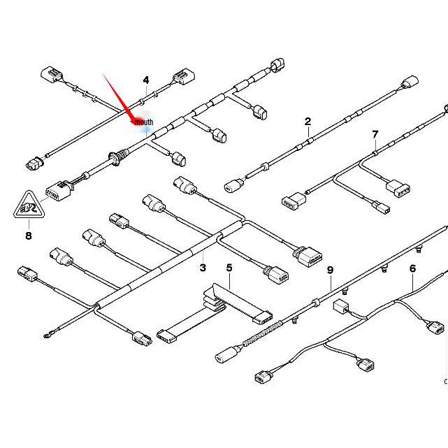 61129244421 BMW X5 E70 LCI Front Bumper PDC Sensor Wiring Harness
