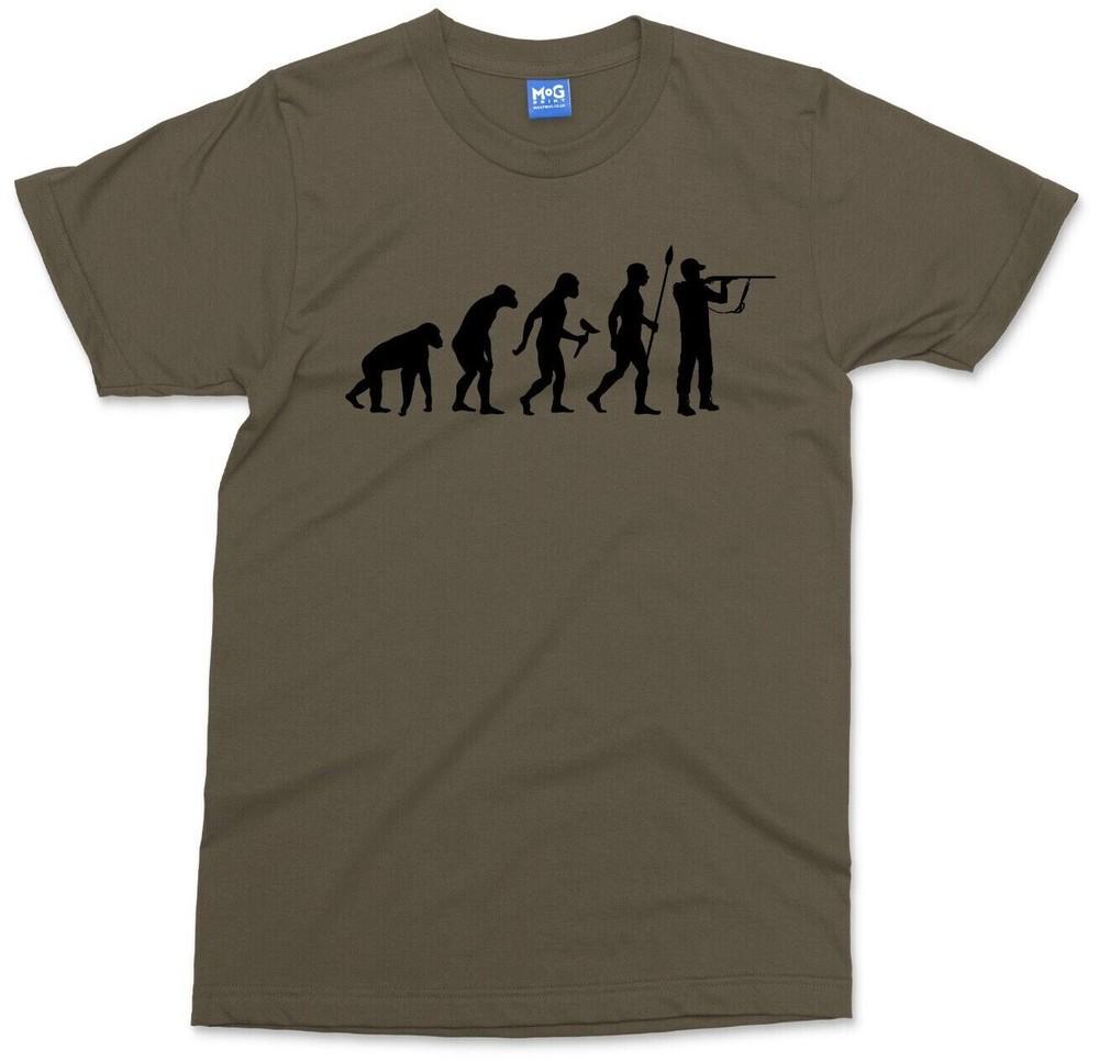 Evolution of Hunting T-shirt Hunter Gift Hunt Rifle Gun Shooting Sport Men's Tee