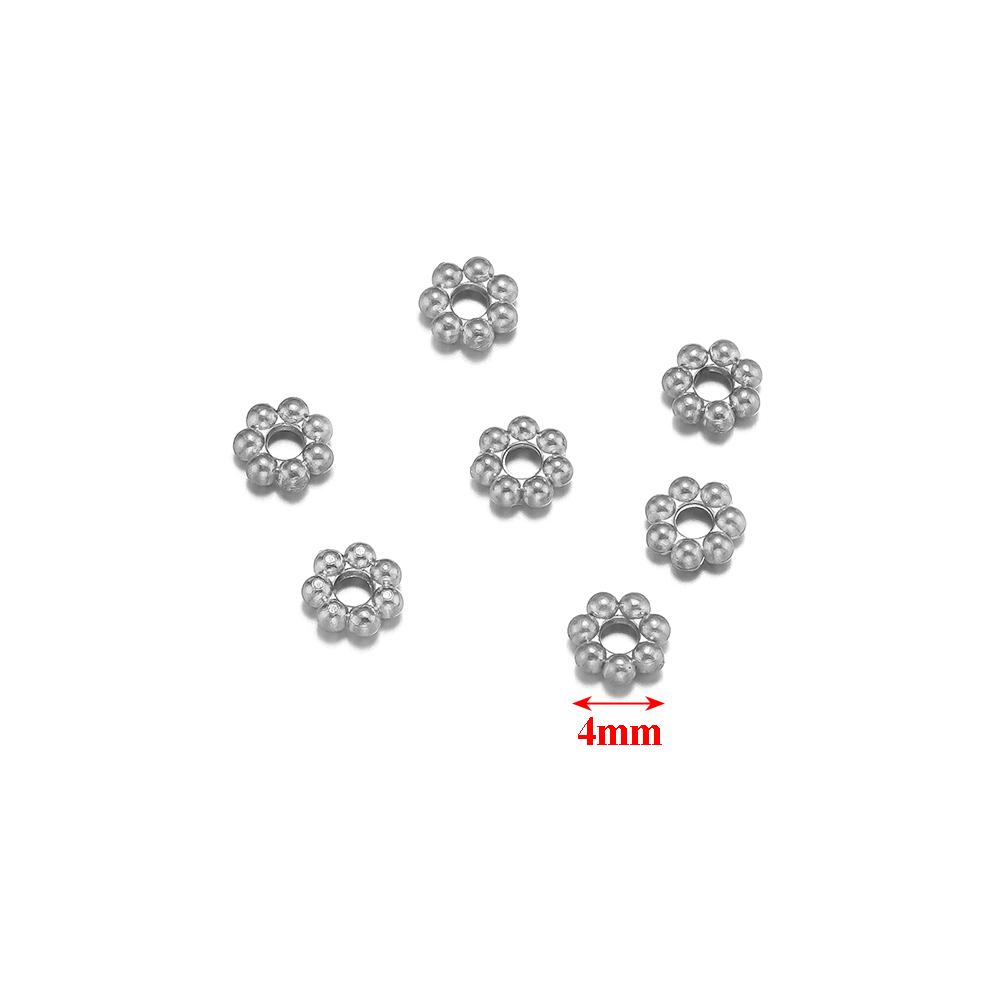 

50pcs Stainless Steel Gold color Daisy Spacer Beads Mini Snowflake Spacer Charms DIY Bracelet Necklace Jewelry Making Supplies