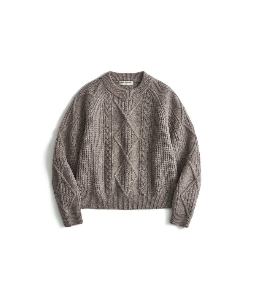 HELEMENT Women'S Cable Knit (Brown)