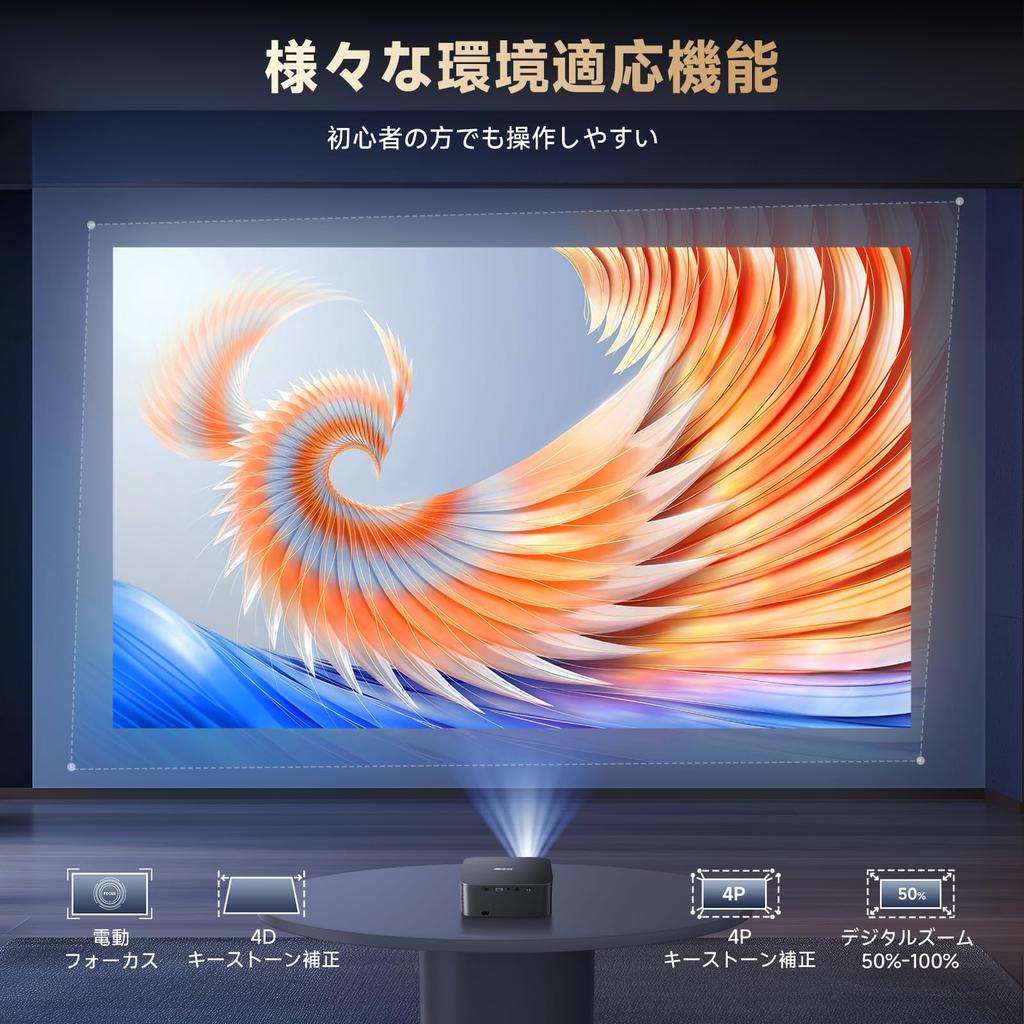 Offiziell zertifizierte App Video DoIby iSinbox Mini-Projektor für Heimgebrauch 800 ANSI Nativ 1080p Motorisierter Fokus Bluetooth 6 Trapezkorrektur Bis zu