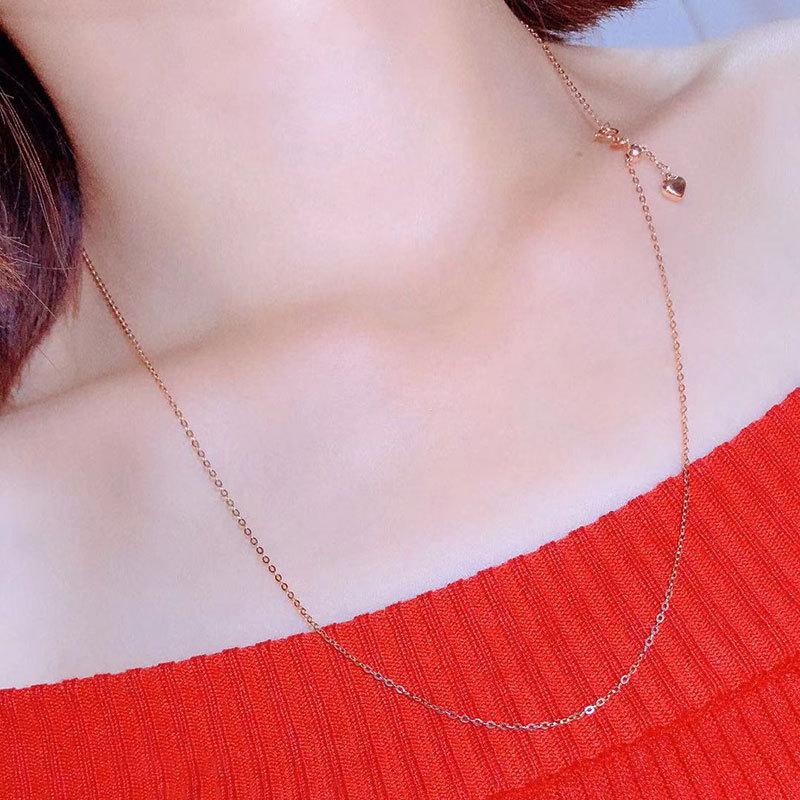 Purple Gold Pure O-Chain Color Gold Universal Chain Female Compound Rose Gold Adjustable Clavicle Chain
