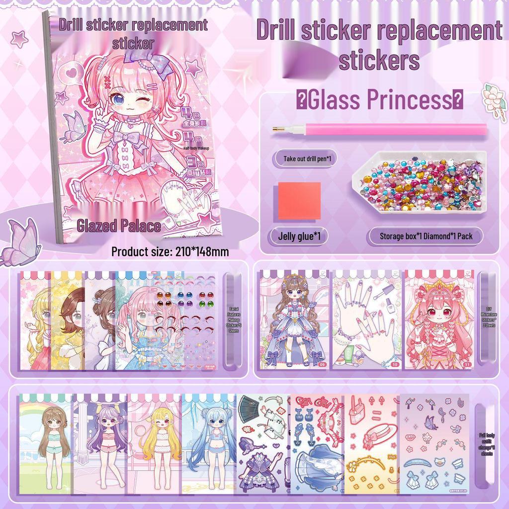 Beautiful Princess Dress-Up Stickers Book for Girls - DIY Fashion & Makeup