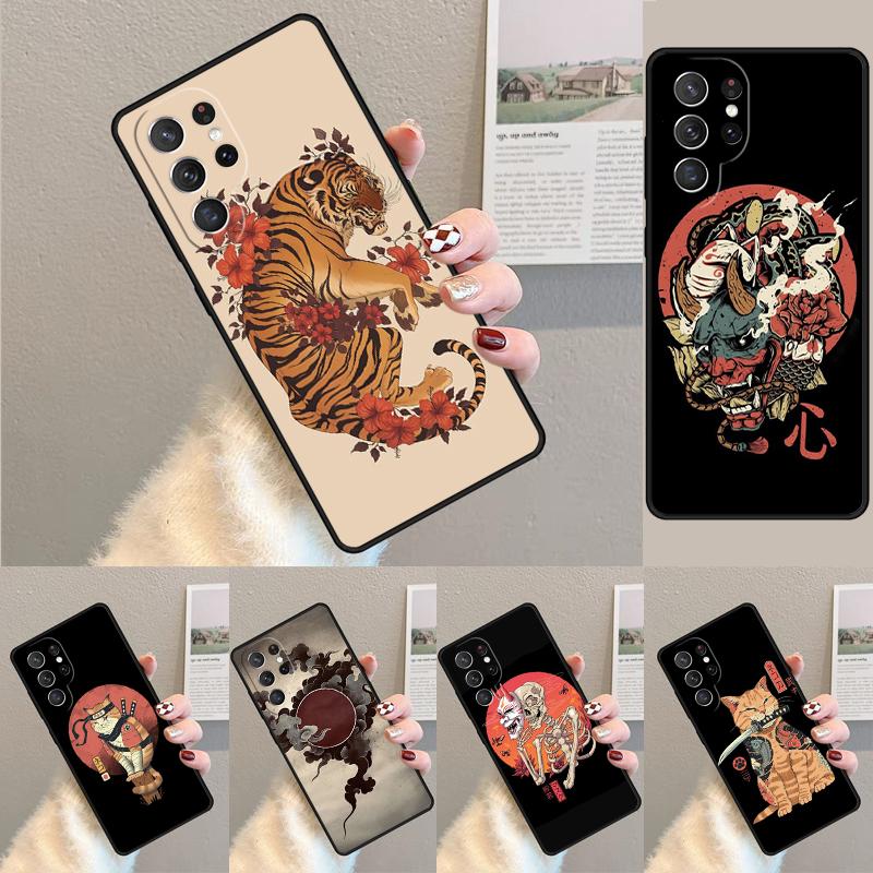 Japanischer Stil Tiger Katze Shiba Inu Silikon Handyhülle für Samsung Galaxy note 10 pro S26 S25 S24 S23 S22 S21 Plus Ultra Hülle