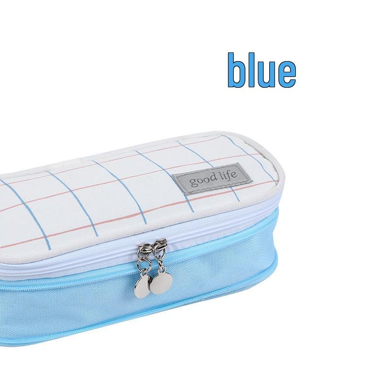 Double Layer Solid Color Pencil Case - Korean & Japanese Style, Large Capacity for Boys and Girls, Middle School Students