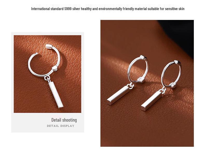 Difeng S999 Срібні сережки-палички для жінок - Елегантний мінімалістичний дизайн