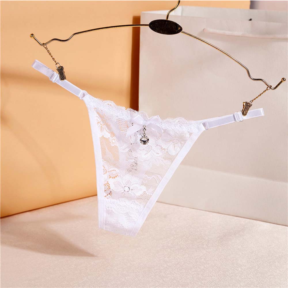 Low-waist G String Underwear Cotton Crotch Lace Panties Women Thong Sexy Briefs Pendant