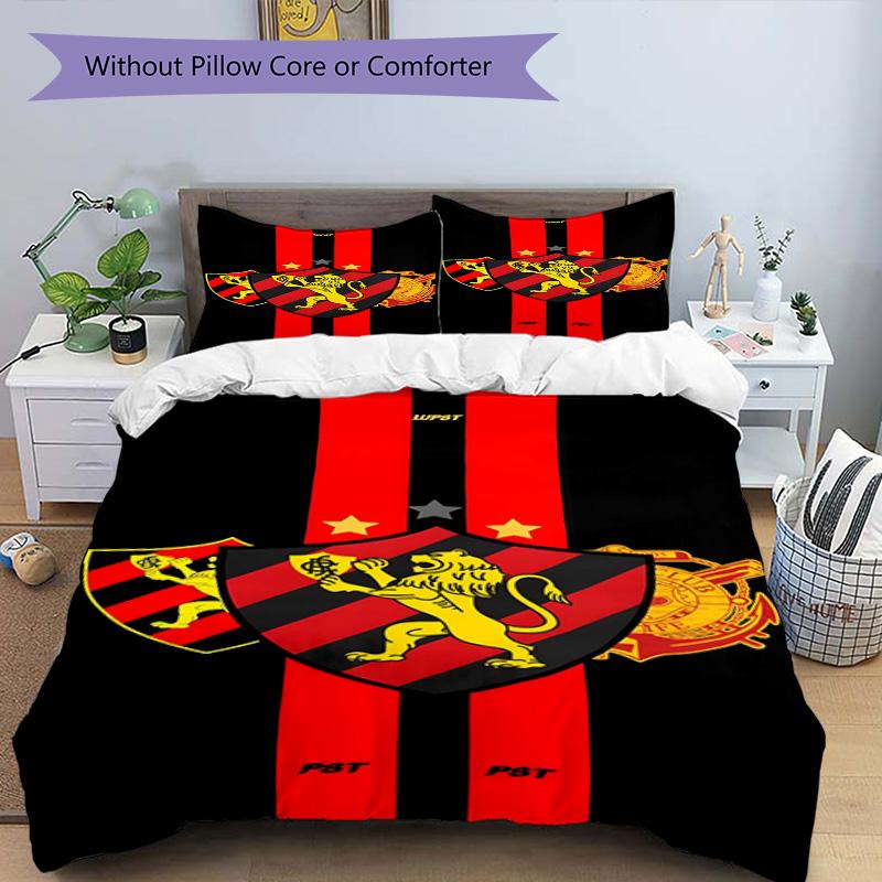 Sport Club Football Crest Printed Pattern Duvet Cover Set – includes 1 duvet cover and 2 matching pillowcases Bedroom decor Christmas gifts