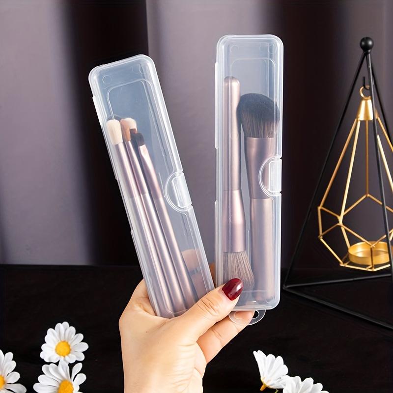 1pc Travel-Ready Clear Organizer Box: Compact, Versatile Storage for Makeup Brushes, Toothbrushes & More - Keeps Essentials Organized
