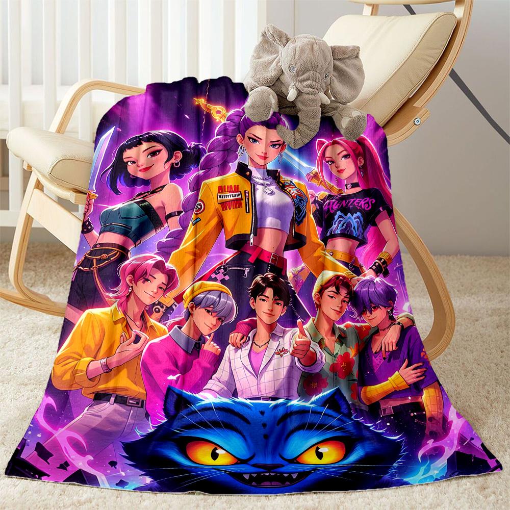 Cyberpunk Heroes Unite Blanket Soft Warm Cozy Suitable for Livingroom Couch Bedding for All Occasions Modern Style