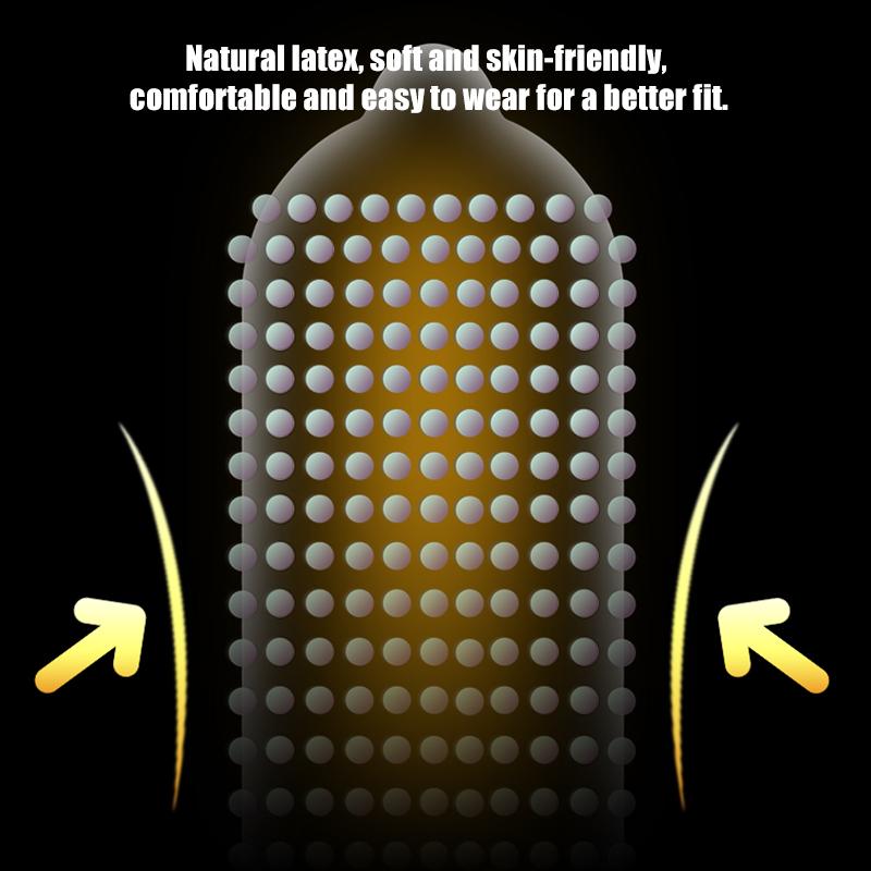 MELEON 12PCS Big Dots Lasting Plus Condom Adult Sex Toys Delayed Ejaculation Penis Sleeves Condoms Contraception 52mm