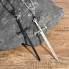Vnox Large Gothic Black Sword Necklaces for Men Boys, Punk Long Dagger Knife Cross Pendant Collar